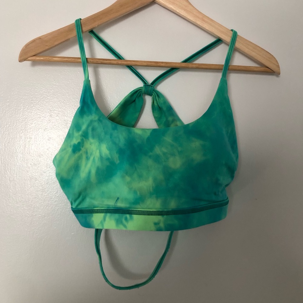 Weylyn green tie die XL sports bra, worn once-excellent condition